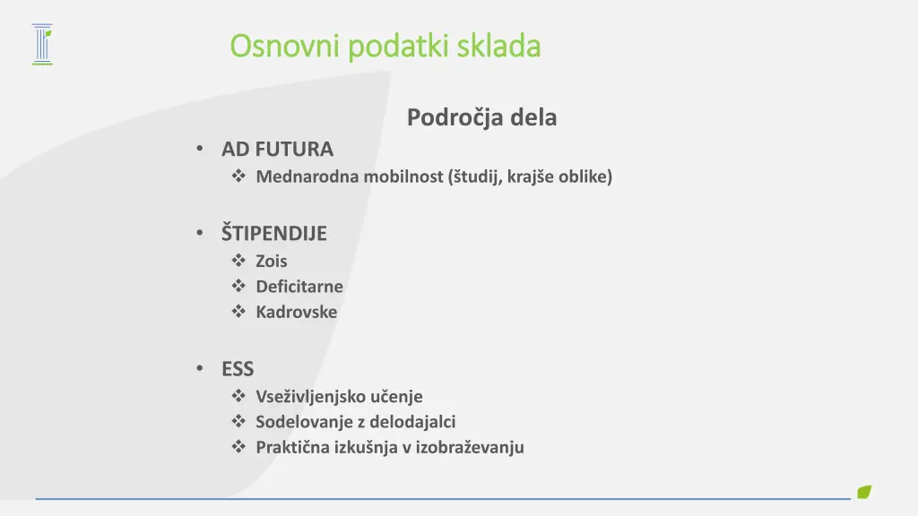 osnovni podatki sklada osnovni podatki sklada