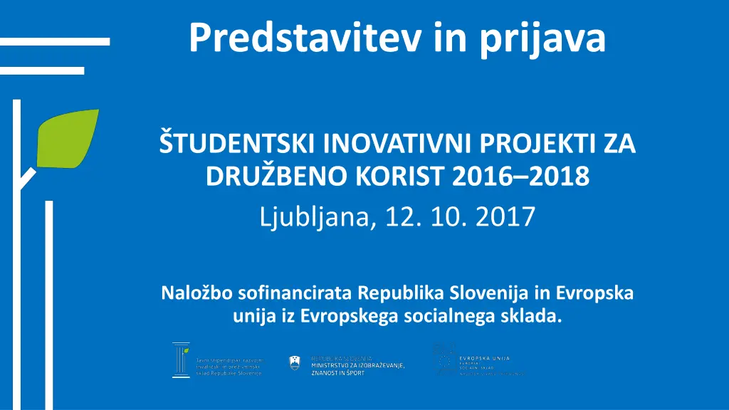predstavitev in prijava
