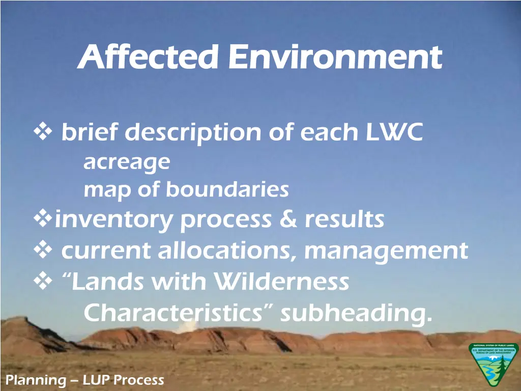 affected environment affected environment