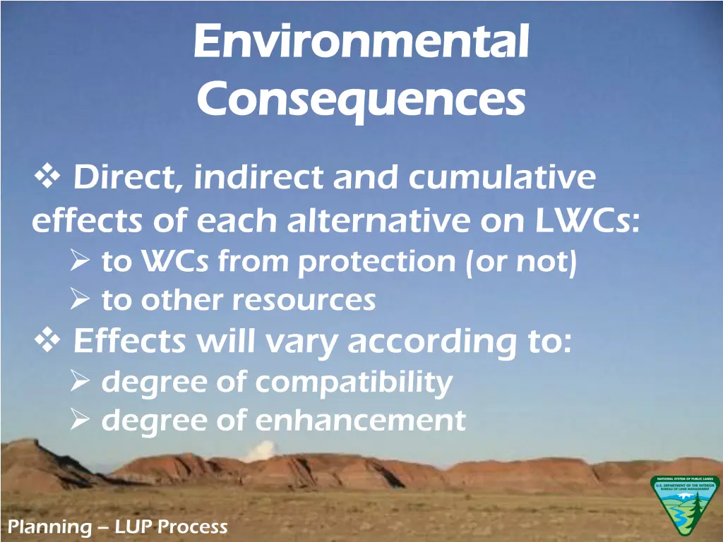 environmental environmental consequences