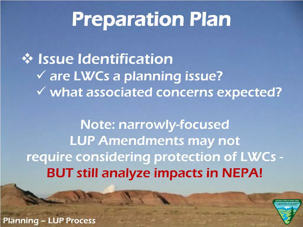 preparation plan preparation plan