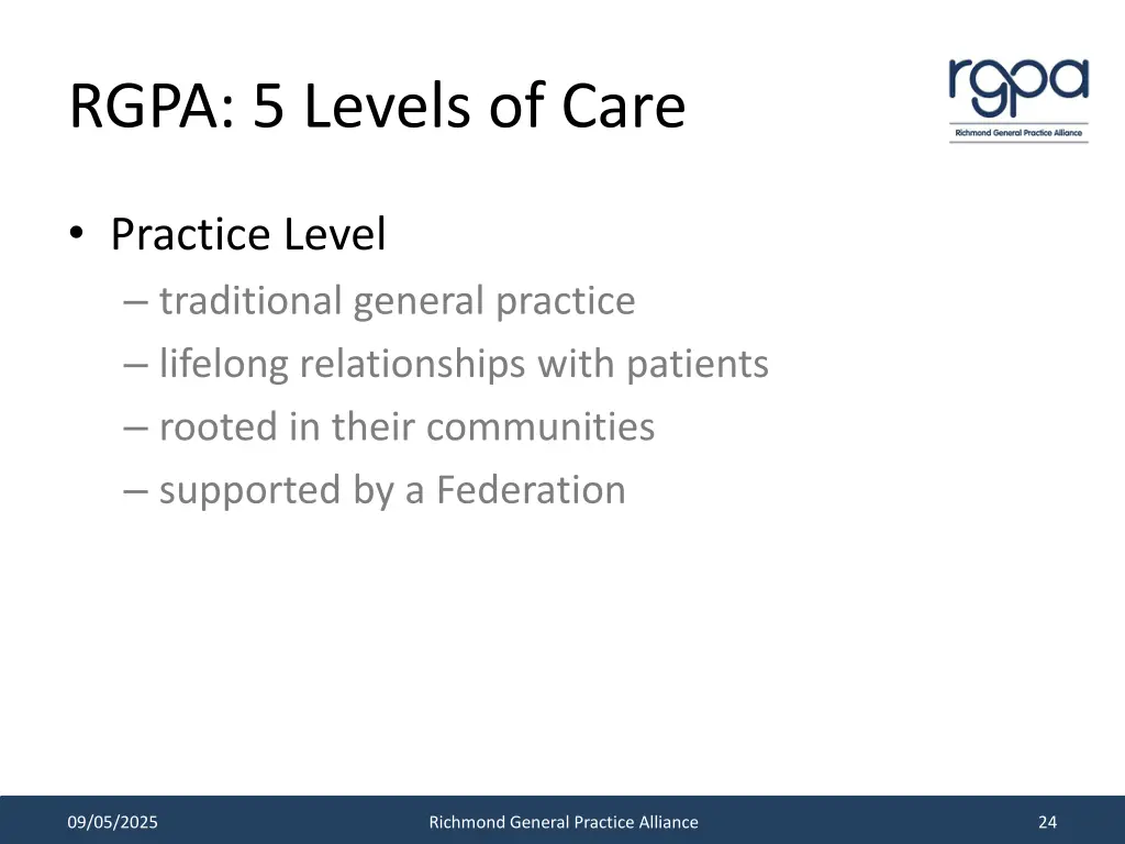 rgpa 5 levels of care 1