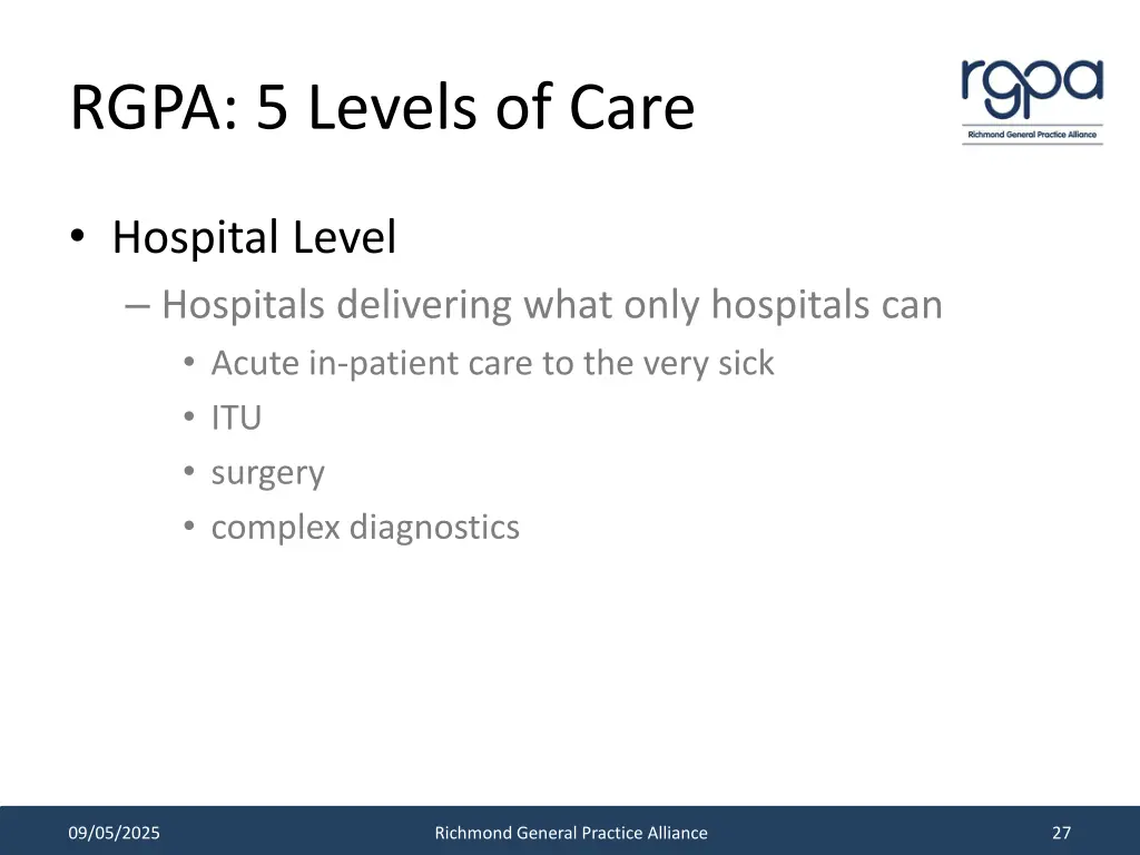 rgpa 5 levels of care 4