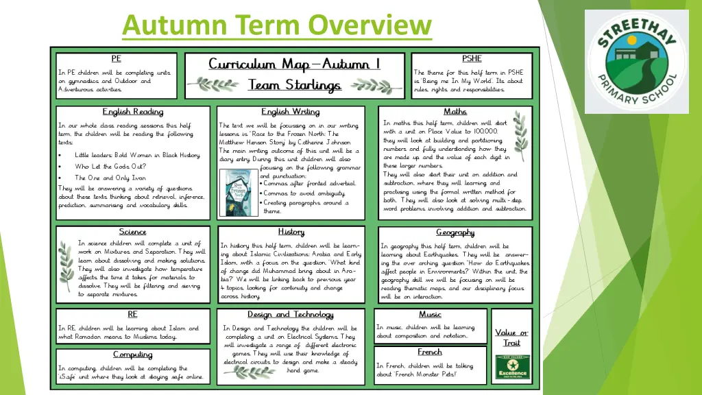 autumn term overview