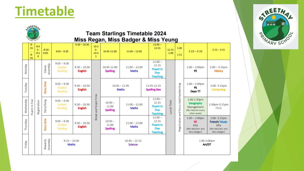 timetable