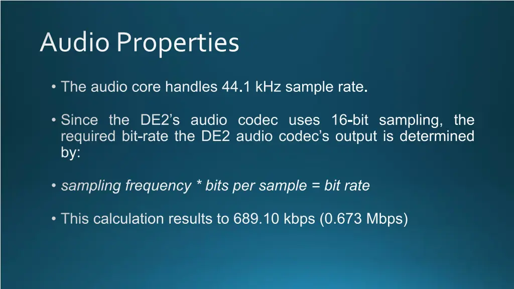 audio properties