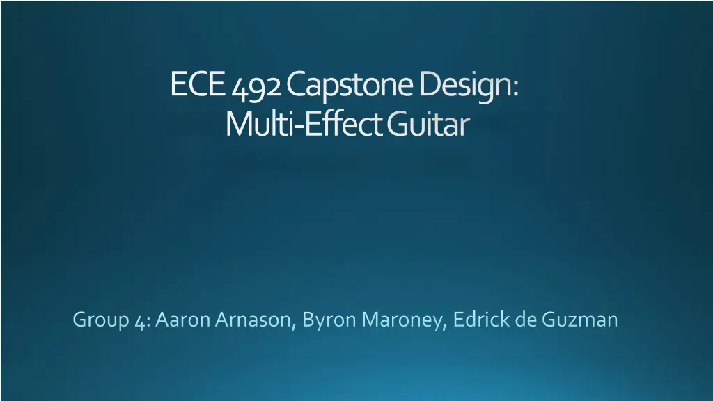 ece 492 capstone design multi effect guitar