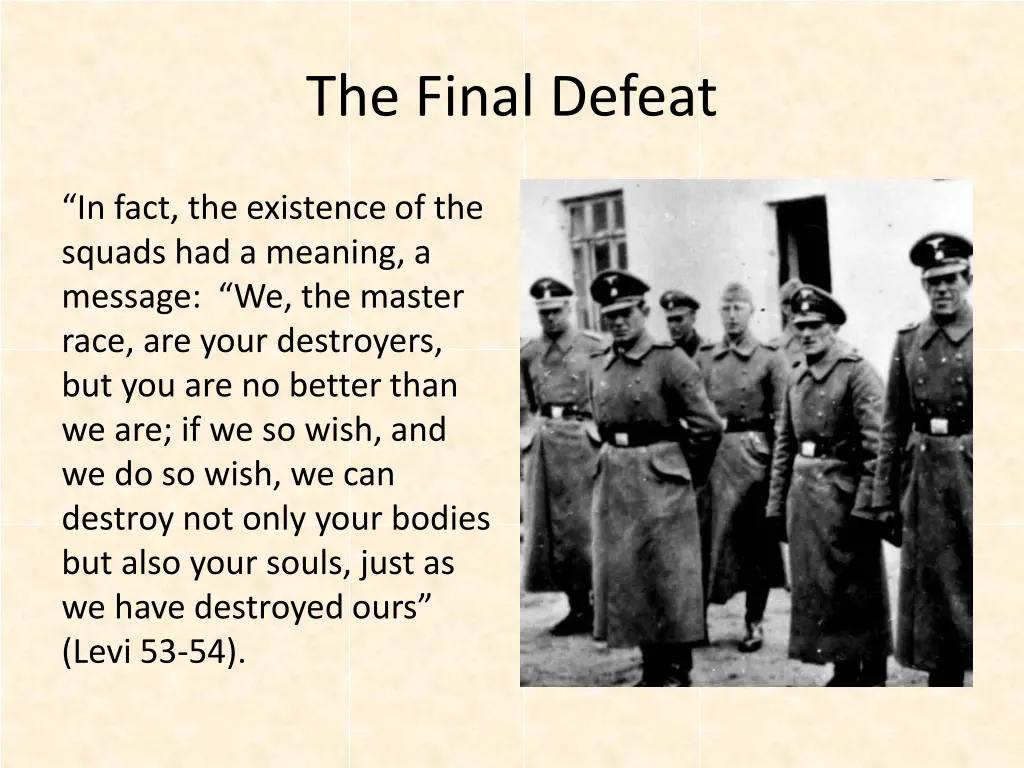 the final defeat