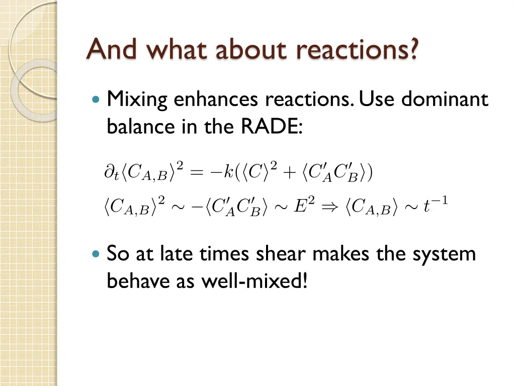 and what about reactions
