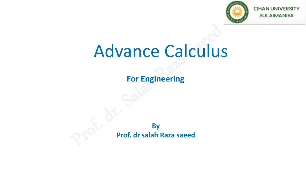 advance calculus