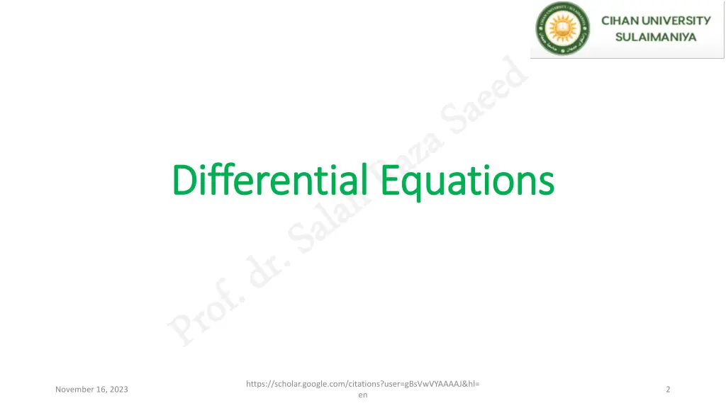 differential equations differential equations