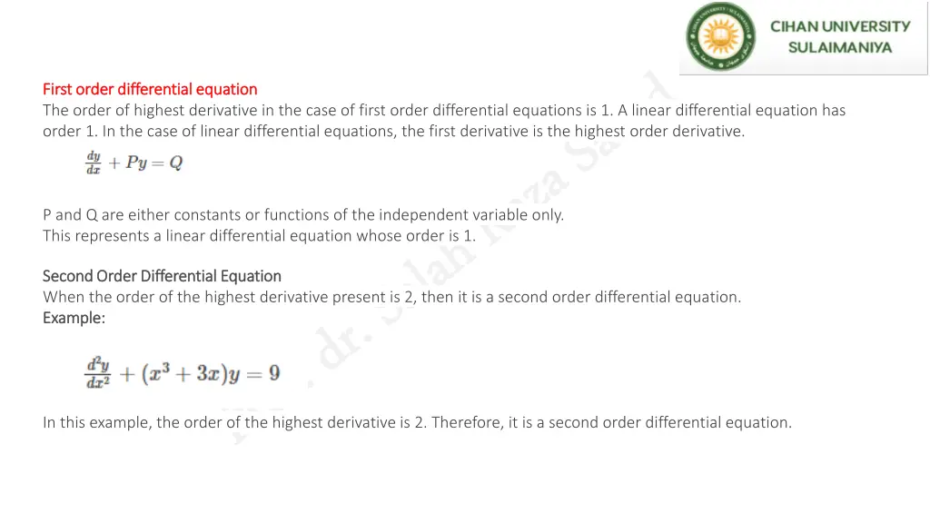 first order differential equation first order