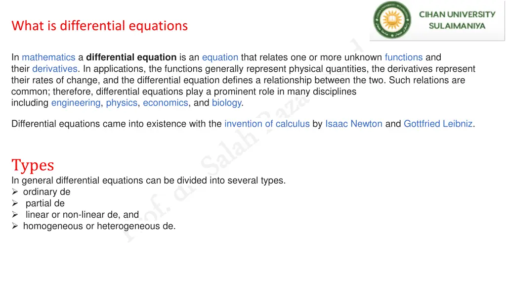 what is differential equations