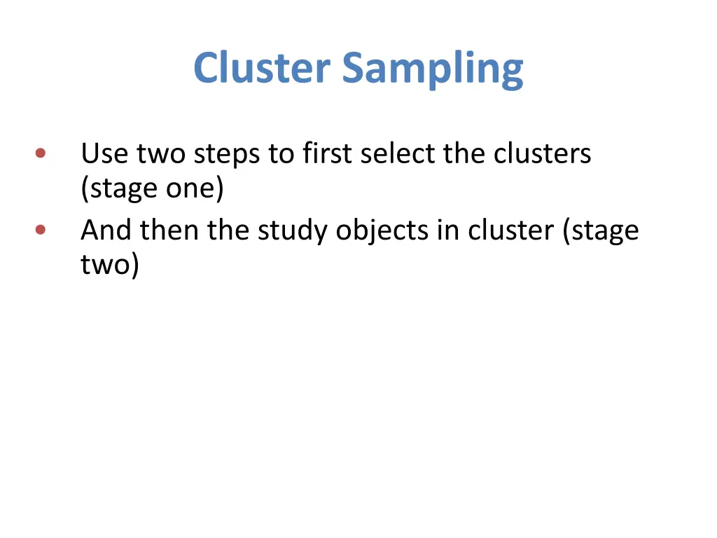cluster sampling