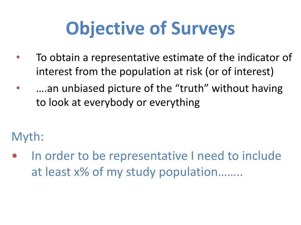 objective of surveys