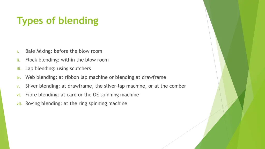 types of blending