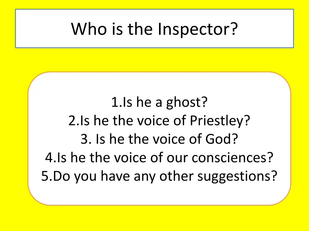 who is the inspector
