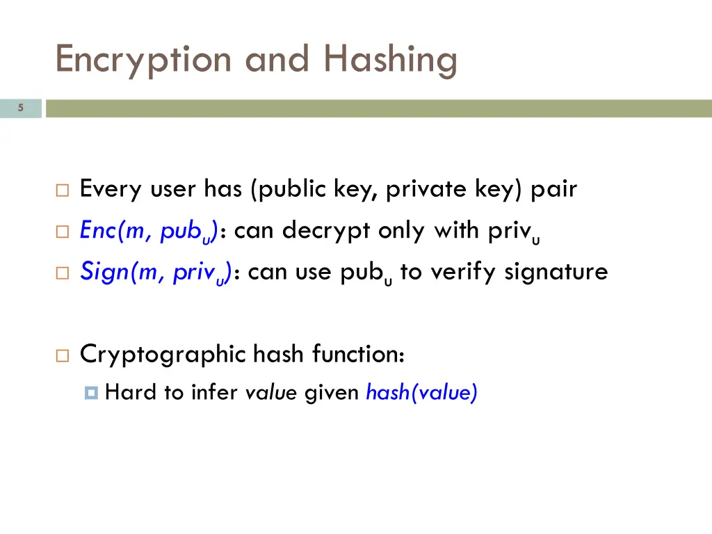 encryption and hashing