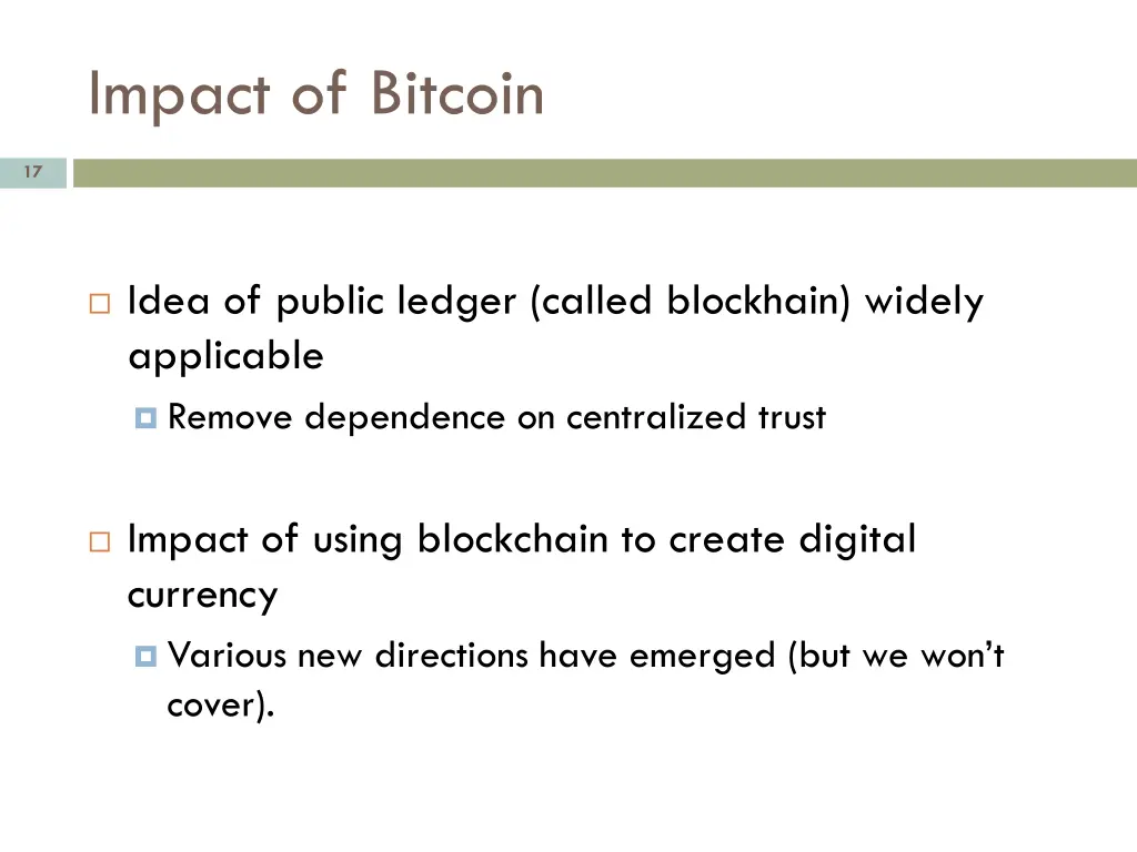 impact of bitcoin