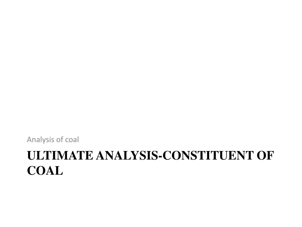 analysis of coal