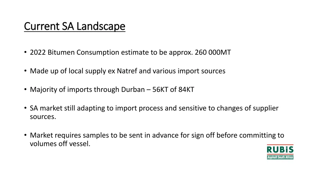 current sa landscape current sa landscape