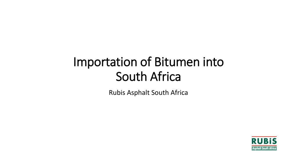 importation of bitumen into importation