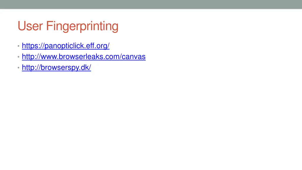 user fingerprinting