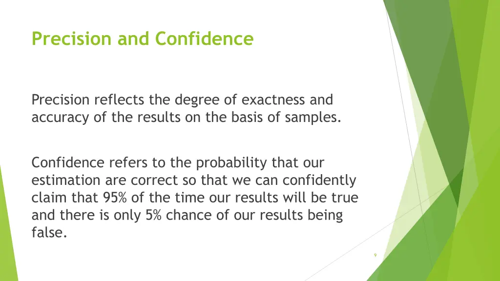 precision and confidence