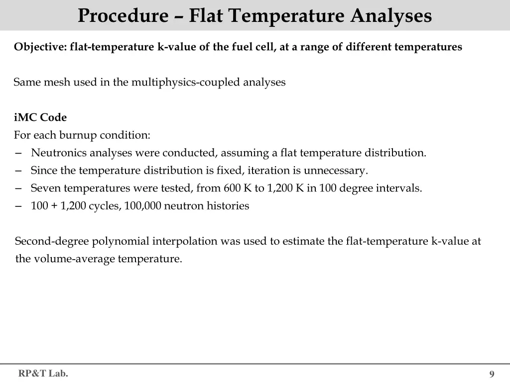 procedure flat temperature analyses