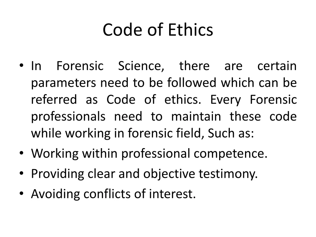 code of ethics