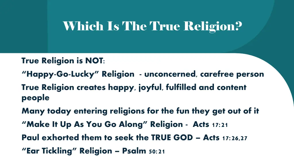 which is the true religion 1