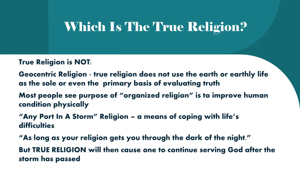 which is the true religion