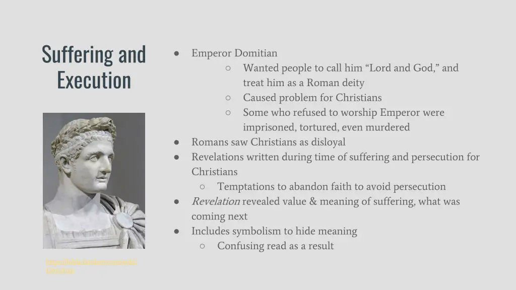 suffering and execution