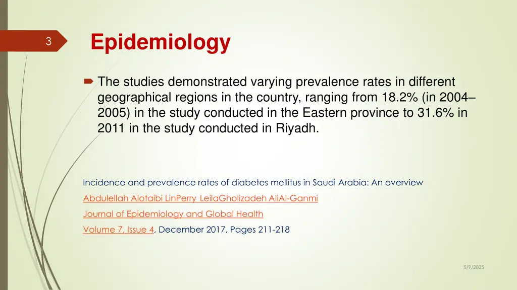 epidemiology