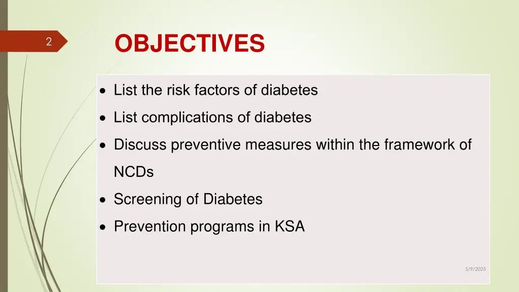 objectives
