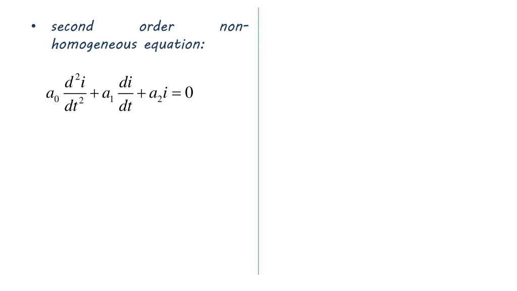 second homogeneous equation