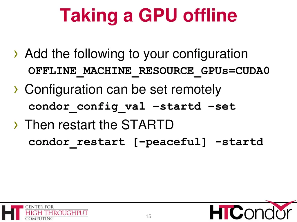 taking a gpu offline