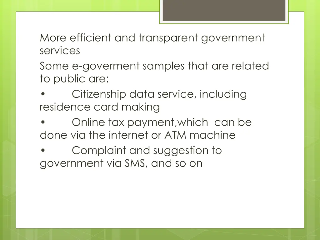 more efficient and transparent government