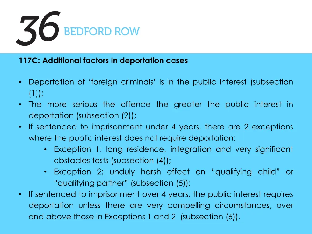 117c additional factors in deportation cases