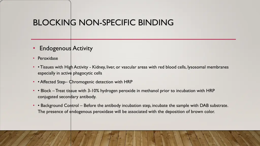 blocking non specific binding