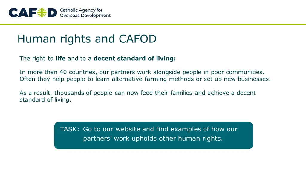 human rights and cafod