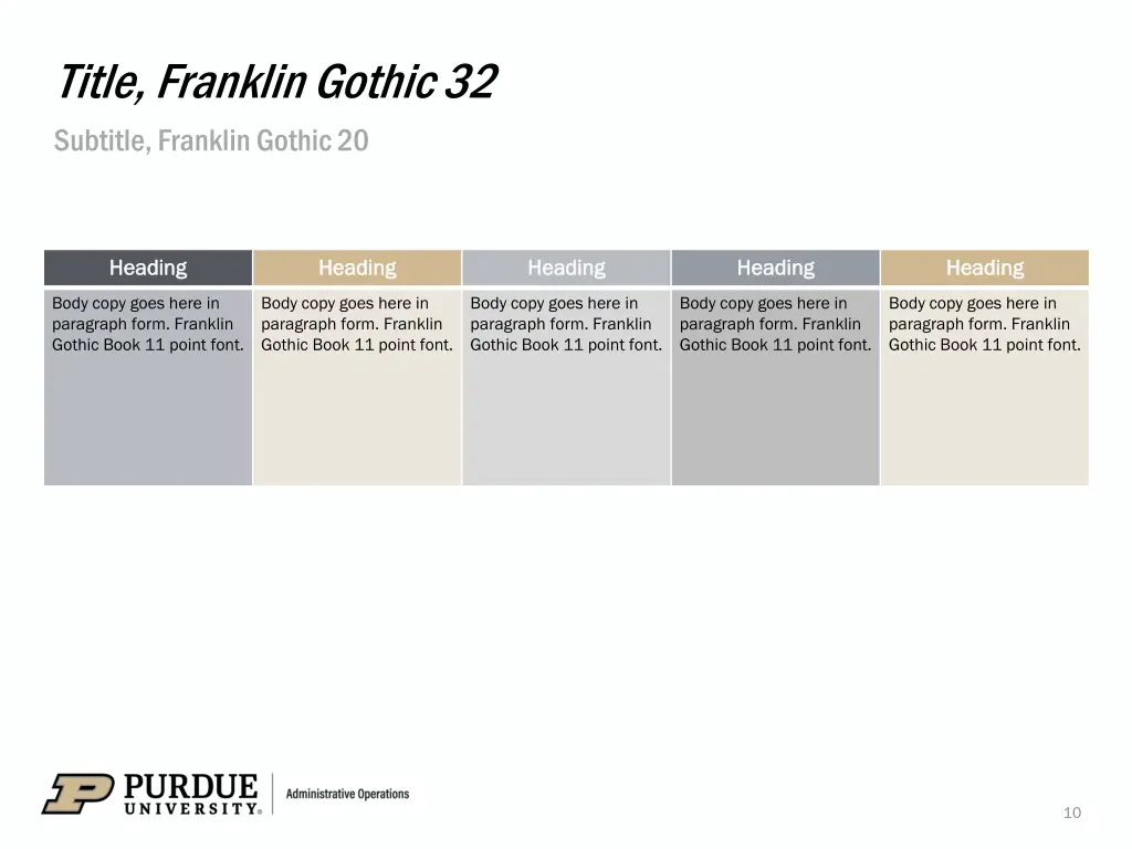 title franklin gothic 32 subtitle franklin gothic