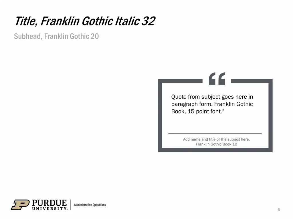 title franklin gothic italic 32 subhead franklin 1
