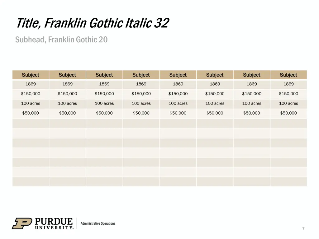 title franklin gothic italic 32 subhead franklin 2