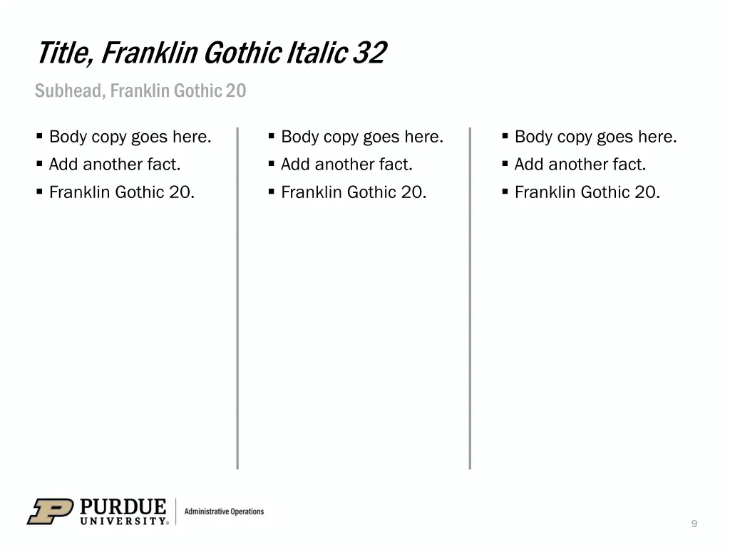 title franklin gothic italic 32 subhead franklin 4