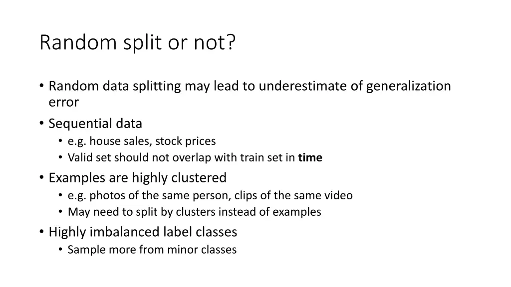 random split or not