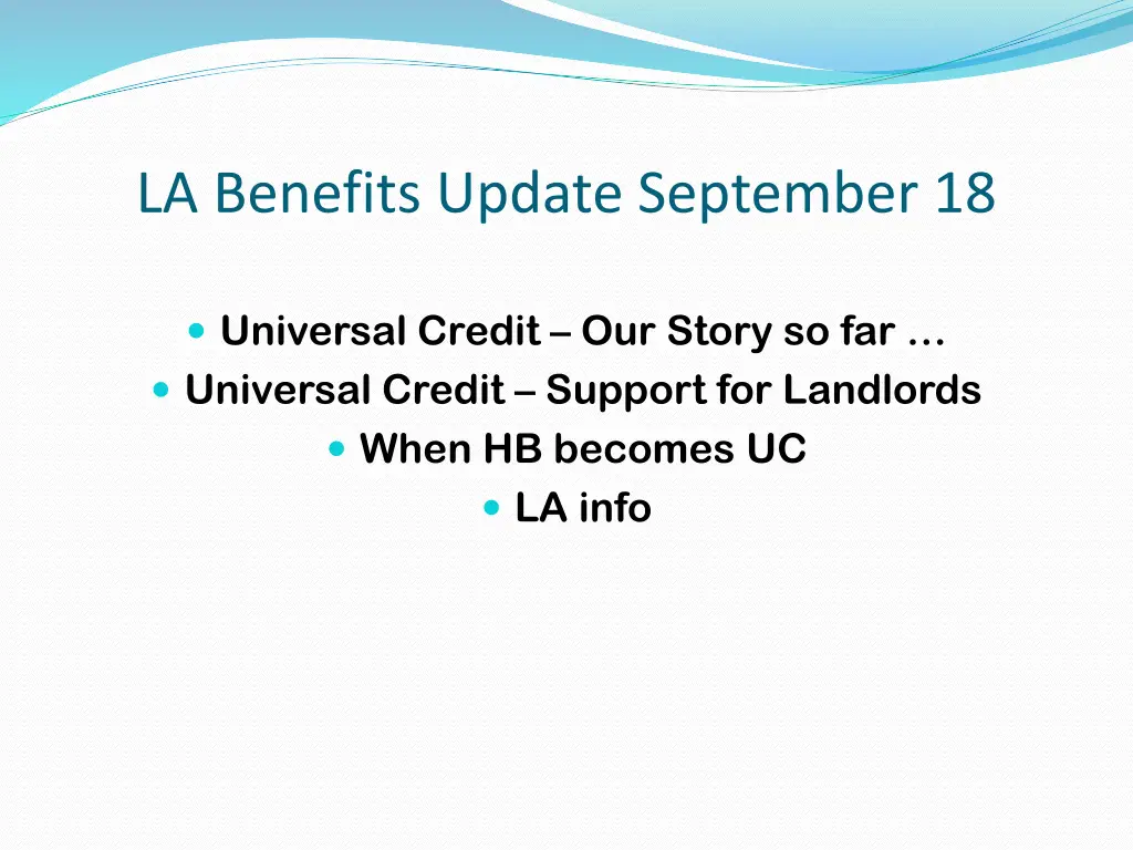 la benefits update september 18