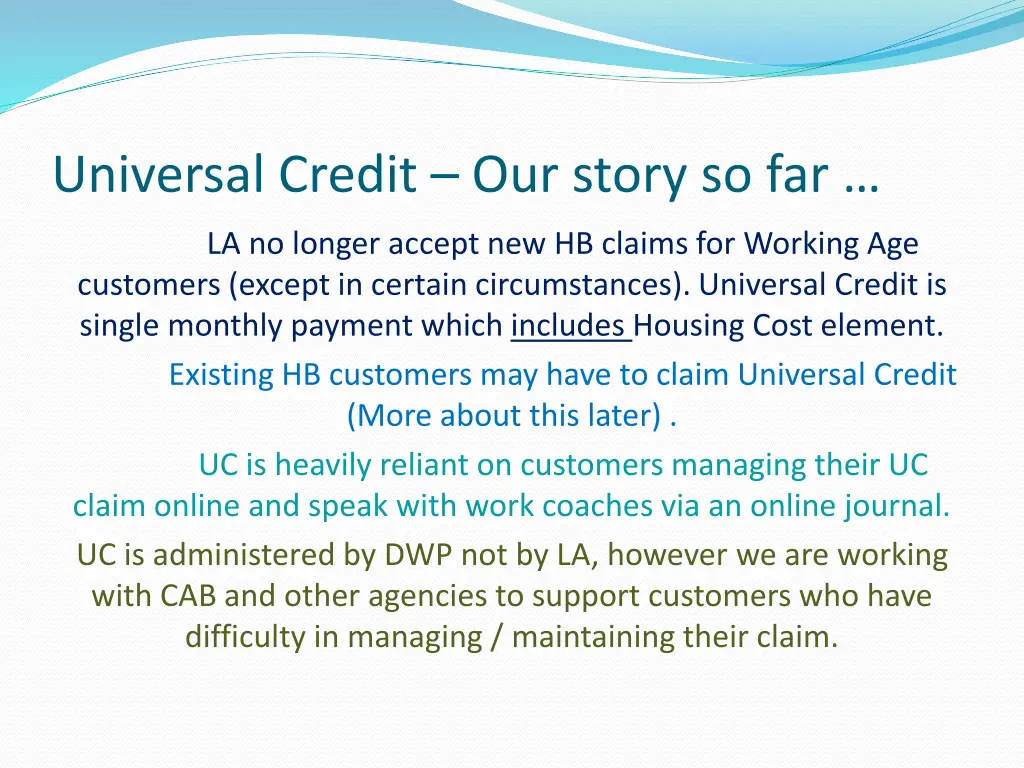 universal credit our story so far 1