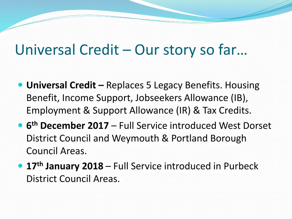 universal credit our story so far