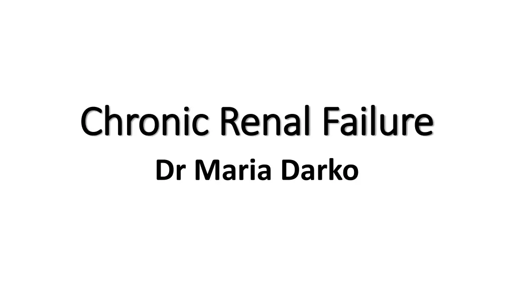 chronic renal failure chronic renal failure